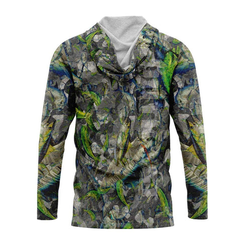 Grey Pelagic Camo Hooded Fishing Shirt