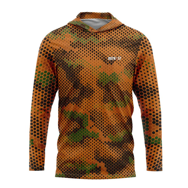 Orange Hex Camo Hooded Fishing Shirt – Outkast Gear & Apparel