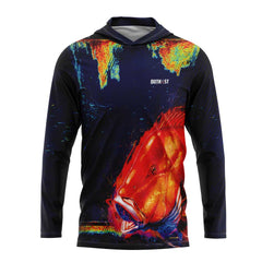 Red Emperor Snapper Hooded Fishing Shirt