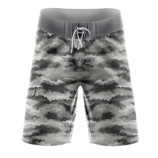 Grey Hex Camo Slimfit BoardShorts