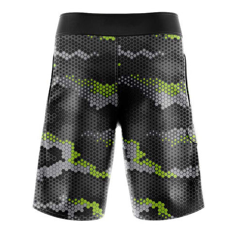 Lime Green Hex Camo Slimfit BoardShorts